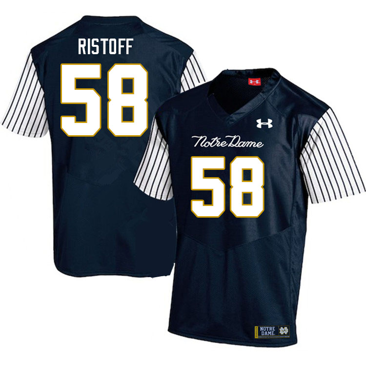 Men #58 Grant Ristoff Notre Dame Fighting Irish College Football Jerseys Stitched Sale-Alternate